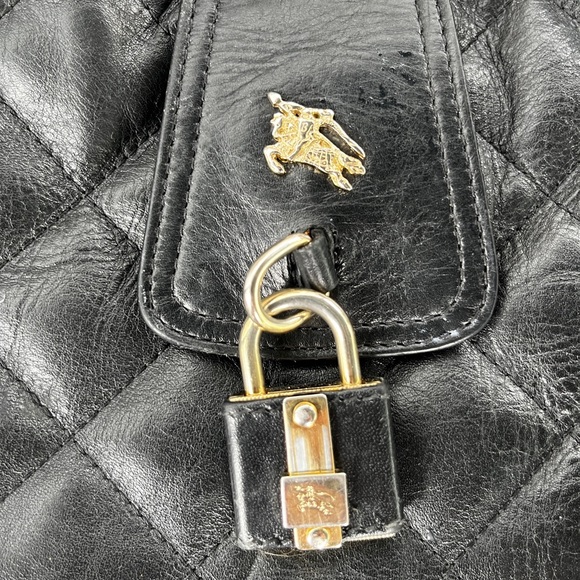 Burberry Black Quilted Full Leather Hobo Purse - Picture 10 of 10